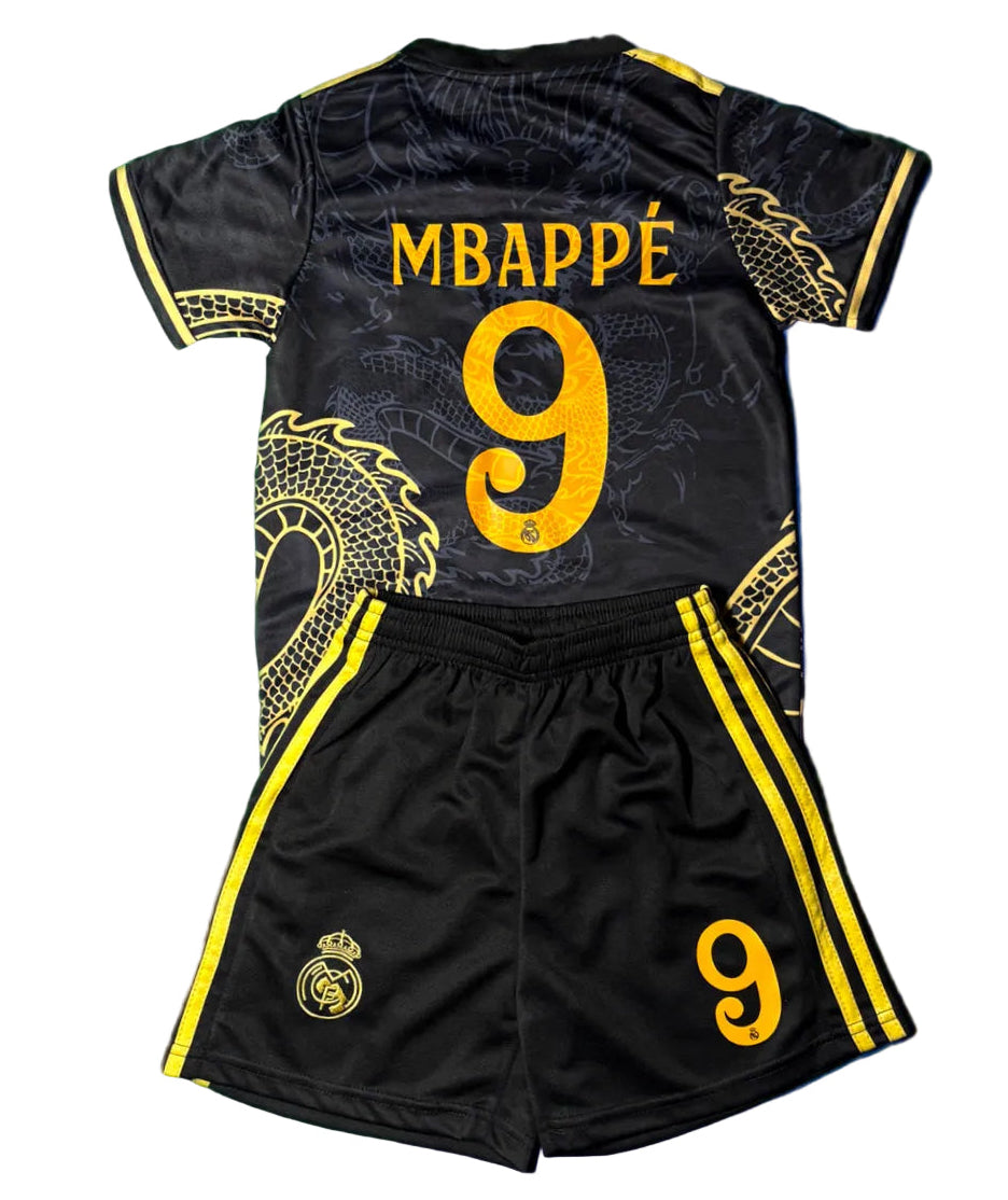Kylian Mbappe Real Madrid Dragon Special Edition 3rd Jersey Toddler/Youth Soccer Jersey Kids Kit