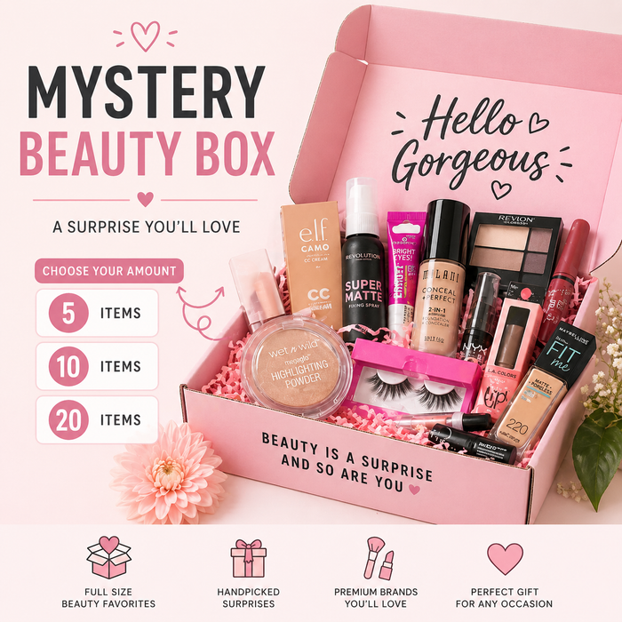 Mystery Beauty Box – 25 New & Sealed Brand-Name Cosmetics (Random Assortment)